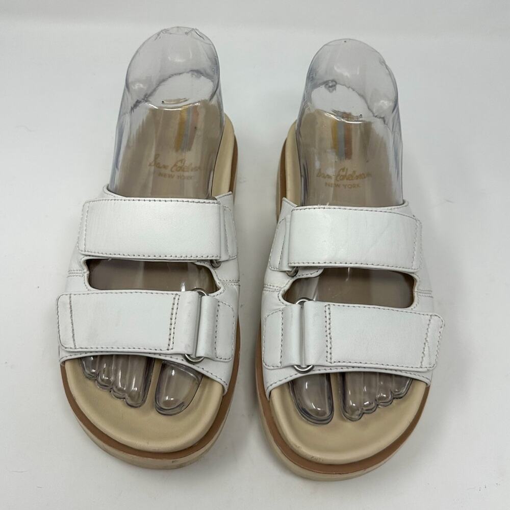 NEW Sam Edelman Eliana White Leather Lug Sole Slip On Sandals Size 5, MSRP $140 - Picture 7 of 12